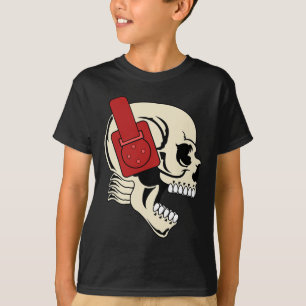 Camiseta Skull de auriculares Dj Halloween Creepy Edm Gift