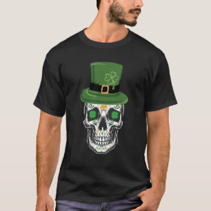 Camiseta Skull De Azúcar St Patrick Day Leprechaun Shamrock