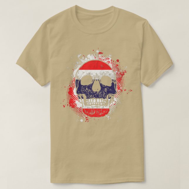 Camiseta Skull de la bandera tailandesa (Diseño del anverso)