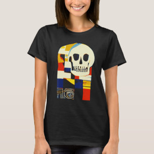 Camiseta Skull De Patchwork Creativo Resumen De Formas Artí