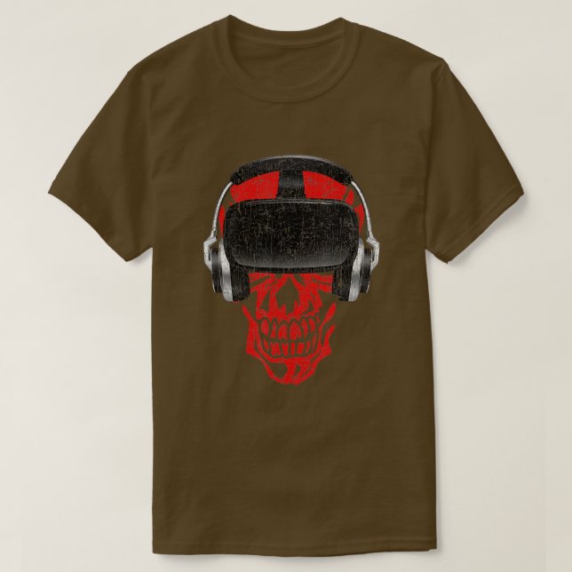 Camiseta Skull de videojuegos para audífonos VR - Meta de r (Diseño del anverso)