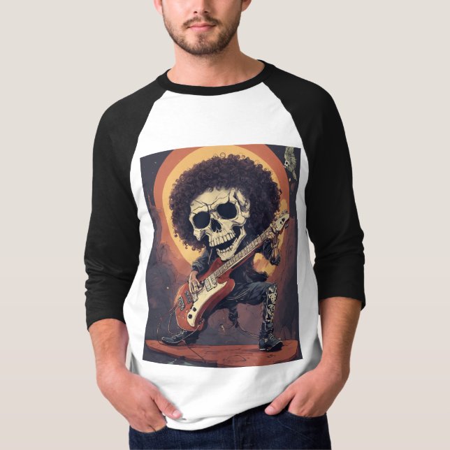 Camiseta Skull Design #RabidSkull #ElectricGuitar #SkullArt (Anverso)