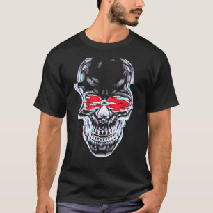 Camiseta Skull Estético Vaporwave Gothic Retro Glitch Gótic