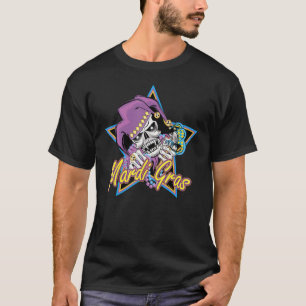Camiseta Skull Face Mardi Gras Noal Jester Gorra Masquerade