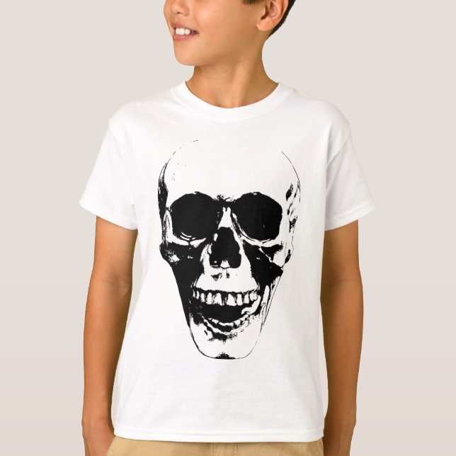 Camiseta Skull Face Silhouette Grunge Rock Grave Hallowee (Anverso)
