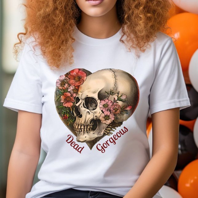 Camiseta Skull Floral Heart Design (Subido por el creador)