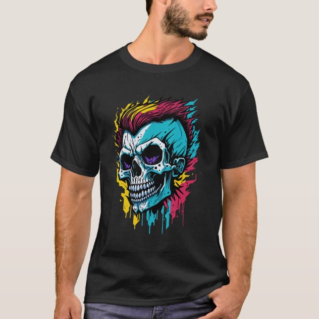 Camiseta Skull Funny Costume Graffiti Art (Anverso)