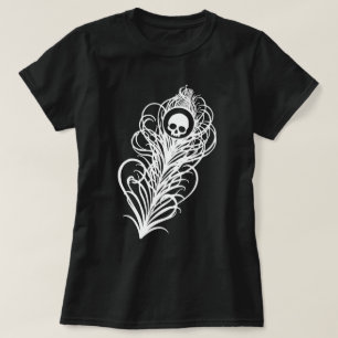 Camiseta Skull Gothic Peacock Feather