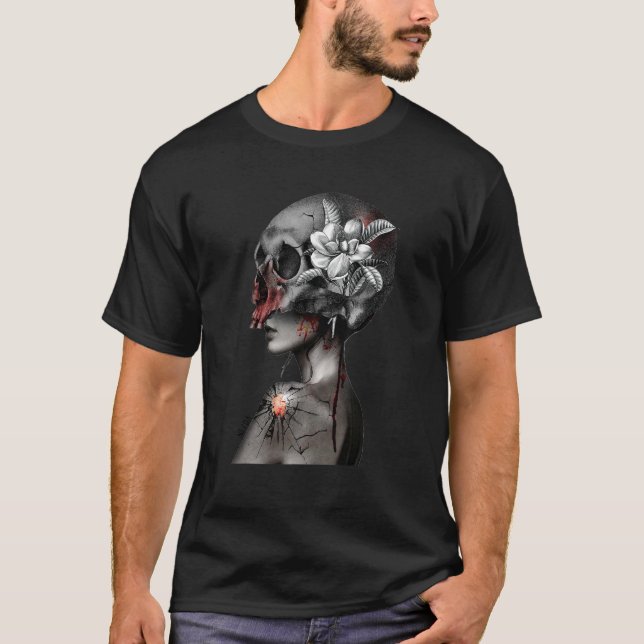 Camiseta skull gótico de horror (Anverso)
