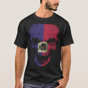 Camiseta Skull Haiti Flag Skeleton raíces haitianas