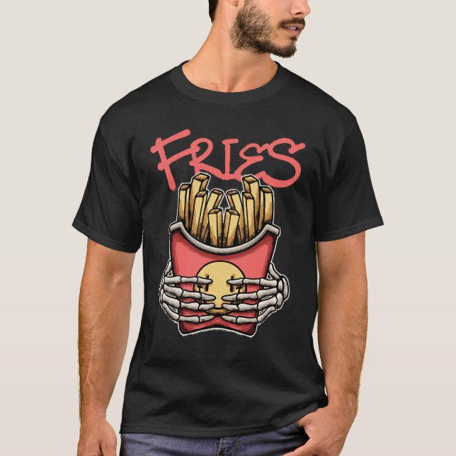 Camiseta Skull Hands Grasping French Fries streetwear  (Anverso)