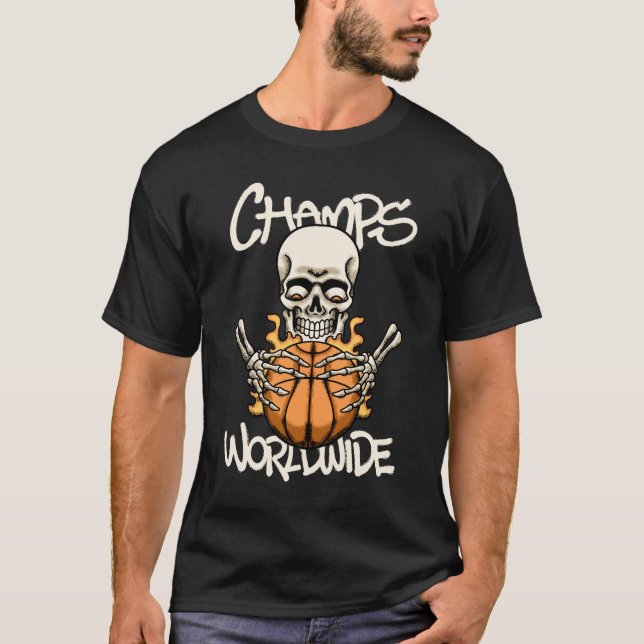 Camiseta Skull Holding Basketball streetwear  (Anverso)