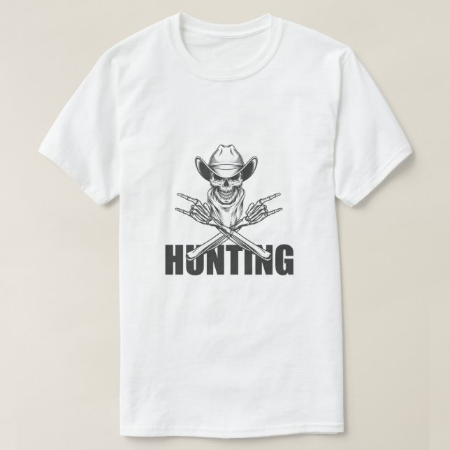 Camiseta Skull Hunter T-Shirt – Rugged & Rebellious (Diseño del anverso)