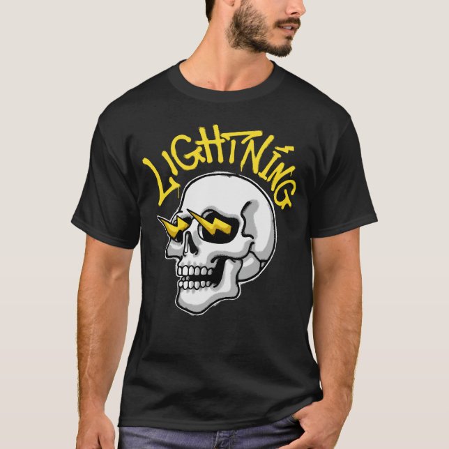 Camiseta Skull Illustration with Lightning streetwear (Anverso)