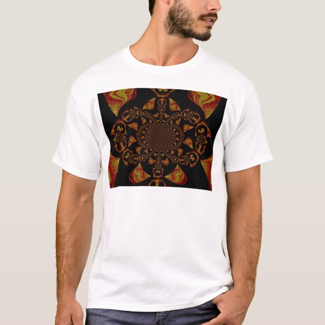 Camiseta Skull Kaleidoscope Arte Imprimir (Anverso)