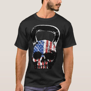 Camiseta Skull Kettlebell EE.UU. Gimnasio Taller Muscular S
