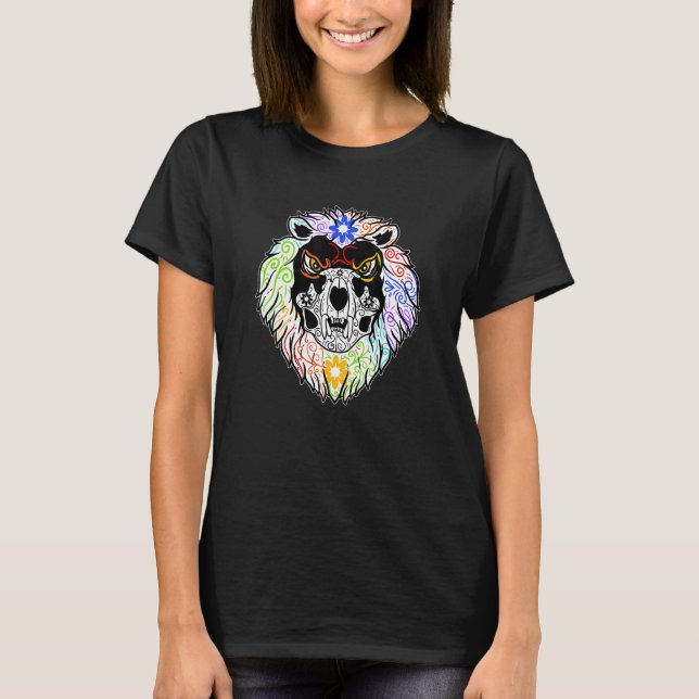 Camiseta Skull León Guay Animal Animal Mortal Bones Skeleto (Anverso)
