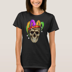 Camiseta Skull Mardi Gras Jester Carnaval de bromistas Loui