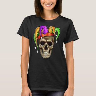 Camiseta Skull Mardi Gras Jester Carnaval de bromistas Loui