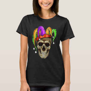 Camiseta Skull Mardi Gras Jester Carnaval de bromistas NOLA
