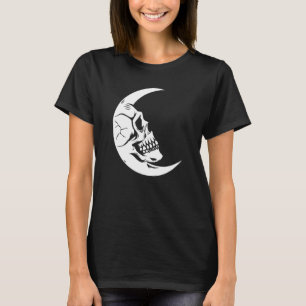 Camiseta Skull Moon Lazy Halloween Costume Scary Skeleton B