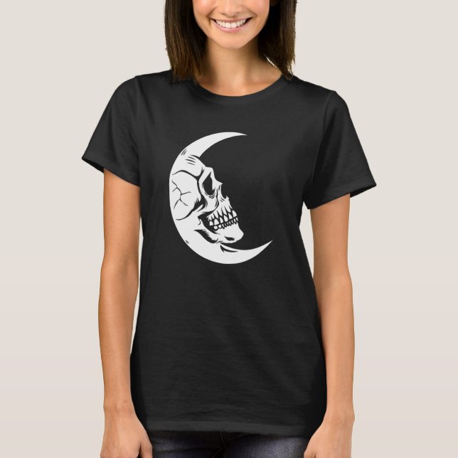 Camiseta Skull Moon Lazy Halloween Costume Scary Skeleton B (Anverso)
