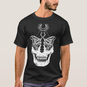 Camiseta Skull Moon Moth Pastel Gótico Occult Gótico Wicca