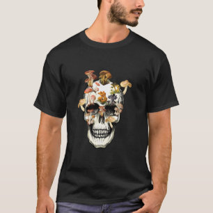 Camiseta Skull Morel Mushroom Mycology Goth Mushroom Skull