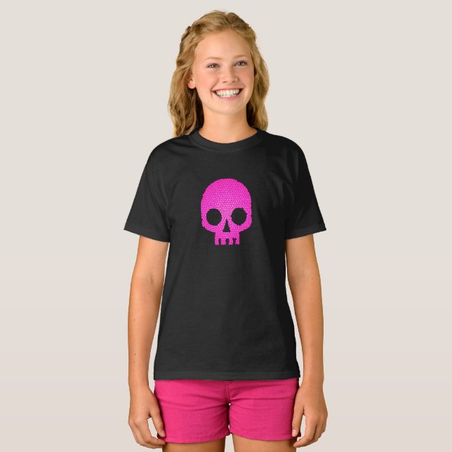 Camiseta Skull Mosaico Rosa (Anverso completo)