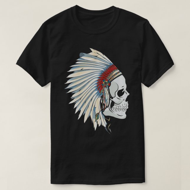 Camiseta Skull Native American (Diseño del anverso)