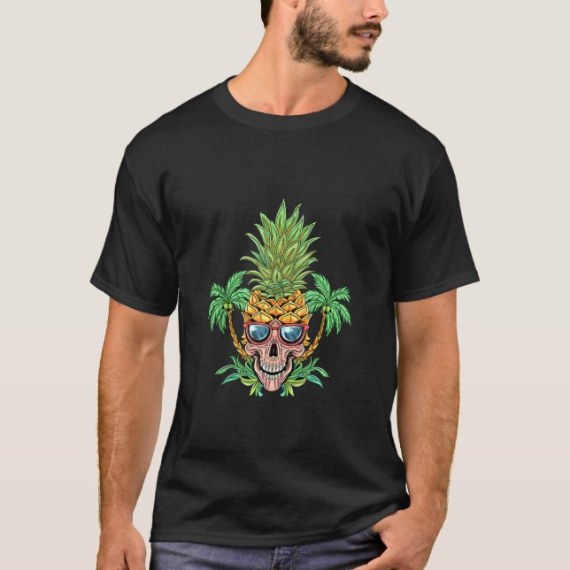 Camiseta Skull Pineapple Aloha Bebe Flores Hawaianas Haw (Anverso)