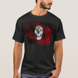 Camiseta Skull & Red Dahlia con dibujos originales de Dahli