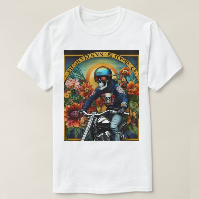 Camiseta "Skull Rider: Un Audaz Paseo A Través De Flores Vi (Diseño del anverso)
