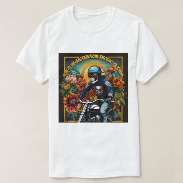 Camiseta "Skull Rider: Un Audaz Paseo A Través De Flores Vi (Diseño del anverso)