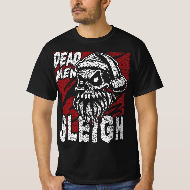 Camiseta Skull Santa Claus Hombres muertos Sleigh (Anverso)