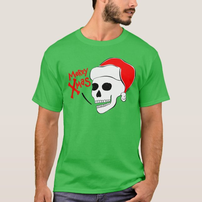 Camiseta Skull Santa Merry Xmas (Anverso)