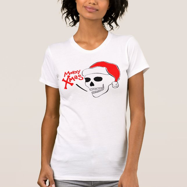 Camiseta Skull Santa Merry Xmas (Anverso)