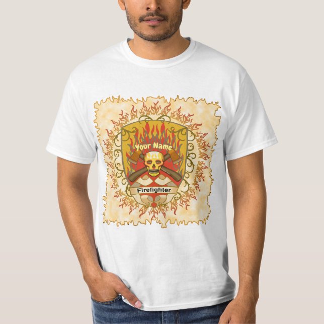 Camiseta Skull Shield Firefighter (Anverso)