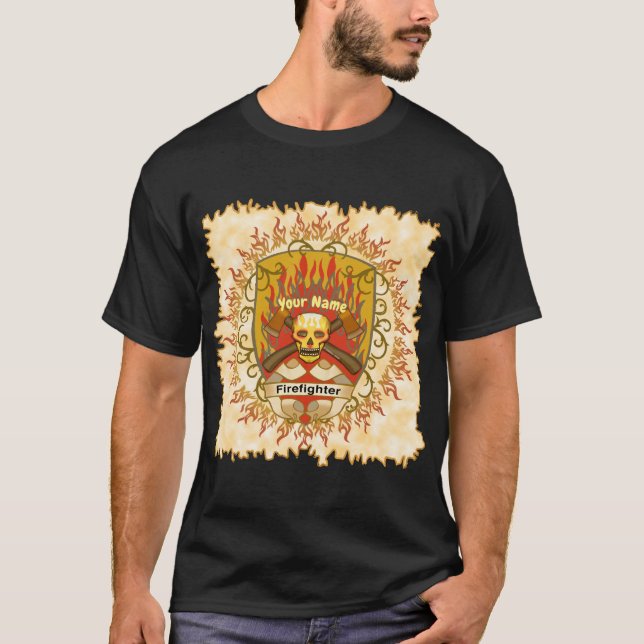 Camiseta Skull Shield Firefighter (Anverso)