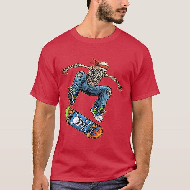Camiseta Skull Skateboarding Tee Extreme Skate Boys Teens  (Anverso)