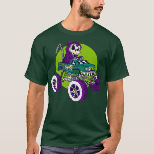 Camiseta Skull skeleton riding monster truck