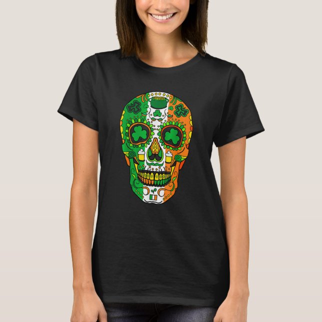 Camiseta Skull St Patricks Day Irish Saint Patricks Day of  (Anverso)