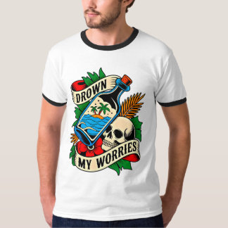 Camiseta Skull & Sunset Tatuaje Tropical | Idea de Regalo Ú