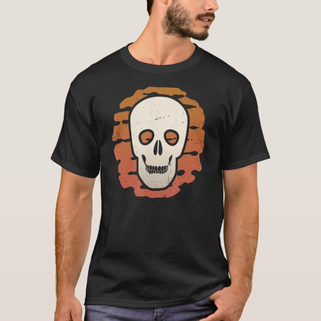 Camiseta Skull Vintage Retro Classic Sunset (Anverso)
