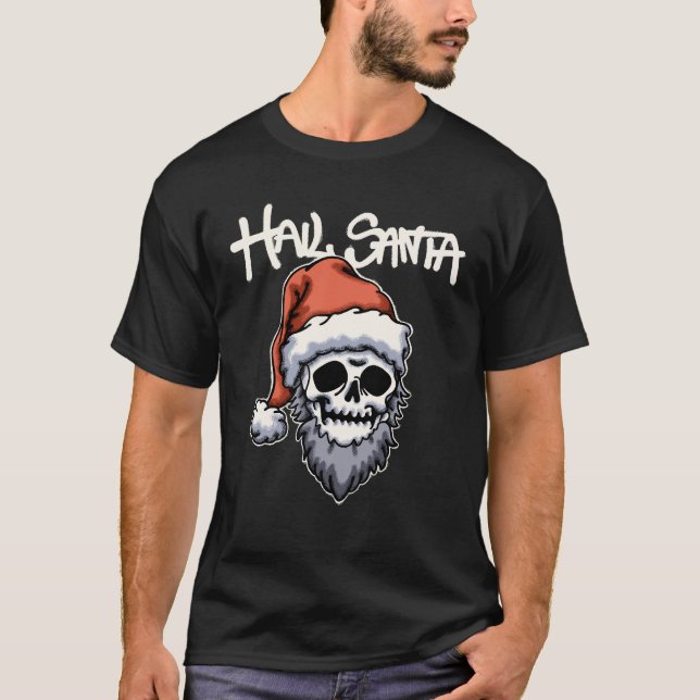 Camiseta Skull Wearing Santa Hat streetwear  (Anverso)