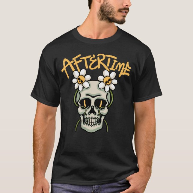 Camiseta Skull With Daisies streetwear (Anverso)