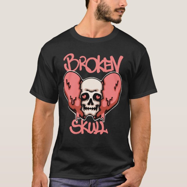 Camiseta Skull with Dripping Broken streetwear  (Anverso)