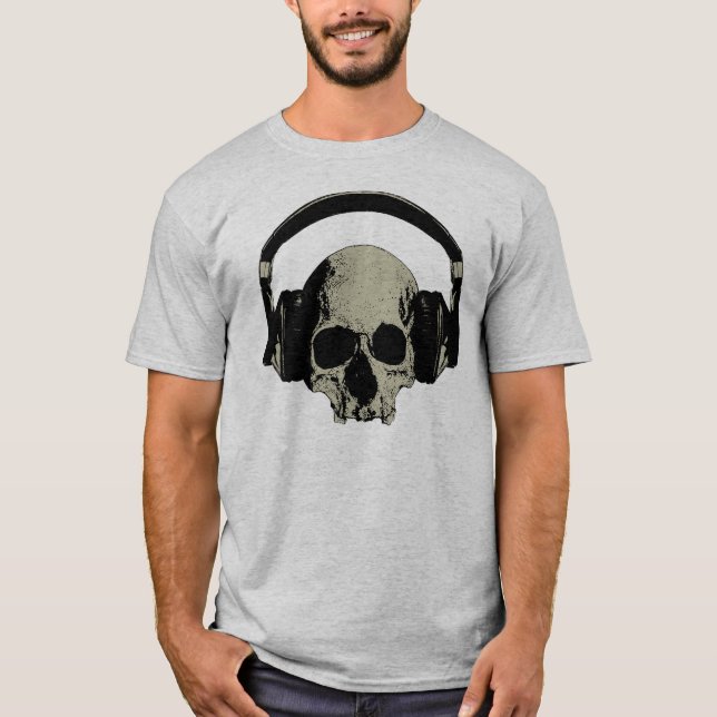 Camiseta skull with headphones (Anverso)