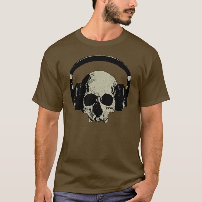 Camiseta skull with headphones (Anverso)