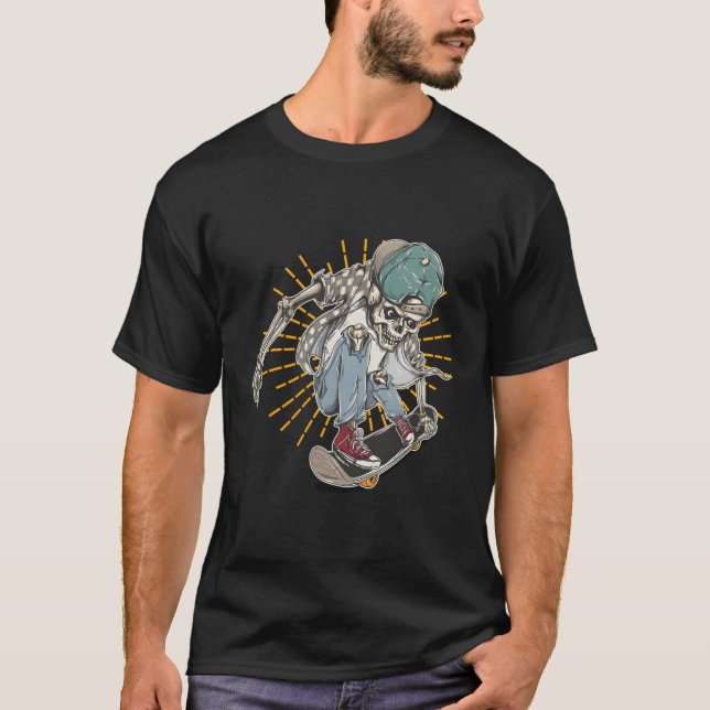 Camiseta Skull Y Bones Vintage Skateboard (Anverso)